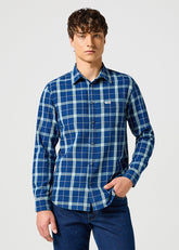 Męska Koszula Wrangler 1 Pkt Shirt Green Indigo 112357231 W5X2017327