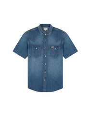 Męska Koszula Jeansowa Wrangler SS Western Shirt Dusky 112350572 W5H8016805