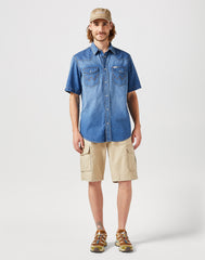 Męska Koszula Jeansowa Wrangler SS Western Shirt Dusky 112350572 W5H8016805