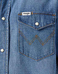 Męska Koszula Jeansowa Wrangler SS Western Shirt Dusky 112350572 W5H8016805