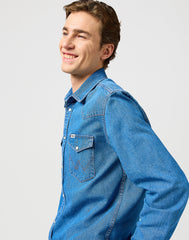 Męska Koszula Jeansowa Wrangler Western Shirt Cool Medium 112362373