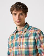 Męska Koszula Wrangler Ls 1 Pkt Shirt Hydro 112350493 W5A9017037