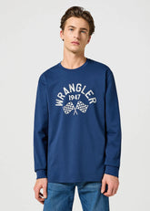 Męska Koszulka Wrangler LS Graphic Tee Navy 112357447