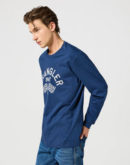 Męska Koszulka Wrangler LS Graphic Tee Navy 112357447