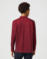 Męska Koszulka Wrangler LS Refined Polo Red 112357286 W8F3018117
