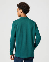 Męska Koszulka Wrangler LS Refined Polo Verdant Green 112357285 W8F3014320