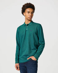 Męska Koszulka Wrangler LS Refined Polo Verdant Green 112357285 W8F3014320