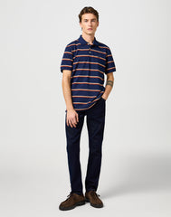Wrangler Męska Koszulka Stripe Polo Shirt Navy 112362827
