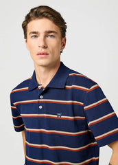 Wrangler Męska Koszulka Stripe Polo Shirt Navy 112362827