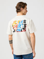 Męski T-shirt Koszulka Wrangler Big Graphic Tee Vintage White 112362809