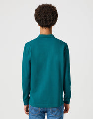 Męska Koszulka Wrangler LS Polo Deep Teal 112355058