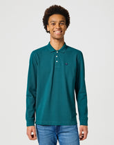Męska Koszulka Wrangler LS Polo Deep Teal 112355058