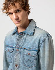 Wrangler Męska Kurtka Jeansowa Jeans 124mj Rattlesnake 112350475 W4MJ016799