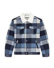 Wrangler Męska Kurtka Zimowa Wool Trucker Jacket Captains Blue 112341091 W4E0015076