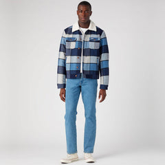 Wrangler Męska Kurtka Zimowa Wool Trucker Jacket Captains Blue 112341091 W4E0015076