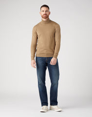 Wrangler Męska Sweter Roll Neck Knit Lead Grey 112343113 W8D4016778