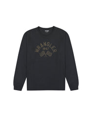 Męski Longsleeve Wrangler Ls Graphic Tee Faded Black 112357355 W7T6013642