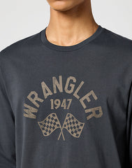 Męski Longsleeve Wrangler Ls Graphic Tee Faded Black 112357355 W7T6013642