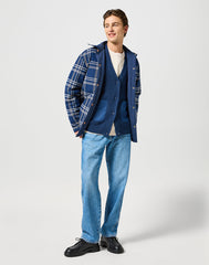 Męski Sweter Wrangler Cardigan Blue 112357288 W8F5017358