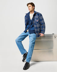 Męski Sweter Wrangler Cardigan Blue 112357288 W8F5017358