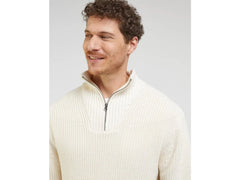 Wrangler Half Zip Knit Męski Sweter Ecru L83Y016990 112341695