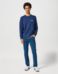 Męskie Spodnie Jeansowe Wrangler Larston Blue Grey 112355025 W18s017416