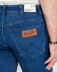 WRANGLER MĘSKIE SPODNIE JEANSOWE WRANGLER TEXAS SLIM BLUE JAM 112358217