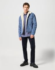 Męskie Spodnie Sztruksowe Wrangler River Dark Navy 112356784 W17T018200