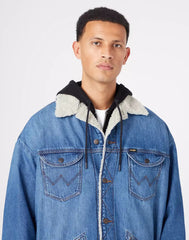 Wrangler Oversized Sherpa Męska Kurtka Jeansowa New Favorite W478LH21Y 112323627