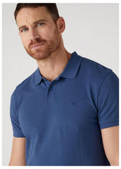 Wrangler Polo Shirt Męskie Polo Koszulka z Kołnierzykiem Dark Denim W7X7K4XTG