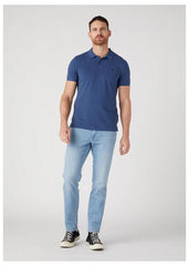 Wrangler Polo Shirt Męskie Polo Koszulka z Kołnierzykiem Dark Denim W7X7K4XTG