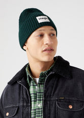 Wrangler Rib Beanie Męska Czapka Zimowa Logo Sycamore W0W2UHG49 112321918