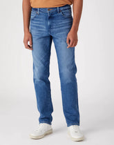 Wrangler River Męskie Spodnie Jeansowe Smoke Sea W17TYLZ71 112331074