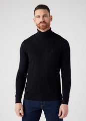 Męski Sweter Wrangler Roll Neck Knit Black W8D42P100