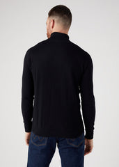 Męski Sweter Wrangler Roll Neck Knit Black W8D42P100
