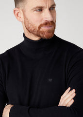 Męski Sweter Wrangler Roll Neck Knit Black W8D42P100