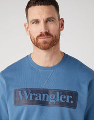 Bluza Nierozpinana Męska Wrangler Seasonal Crew Logo Captains Blue 112341198 W6F3015076