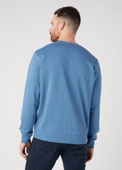 Bluza Nierozpinana Męska Wrangler Seasonal Crew Logo Captains Blue 112341198 W6F3015076