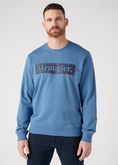 Bluza Nierozpinana Męska Wrangler Seasonal Crew Logo Captains Blue 112341198 W6F3015076