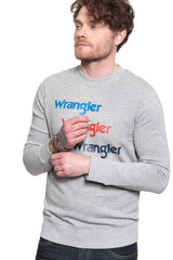 Męska Bluza Wrangler Seasonal Logo Sweat Mid Grey Mel W6A5HAX37 112130662