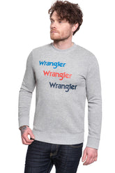 Męska Bluza Wrangler Seasonal Logo Sweat Mid Grey Mel W6A5HAX37 112130662