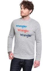 Męska Bluza Wrangler Seasonal Logo Sweat Mid Grey Mel W6A5HAX37 112130662