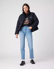 Wrangler Short Puffer Damska Kurtka Przejściowa Black W4R9YJ100 112319249