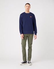 Bluza Męska Klasyczna Wrangler Sign Off Crew Logo Navy W661HA114 112320286