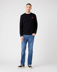 Męska Bluza Klasyczna Wrangler Sign Off Crew Logo W661HA100 112320288