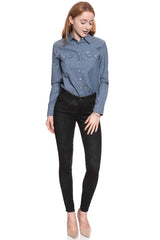 Damskie Spodnie Jeansowe Wrangler Skinny Rinse Black W28KHS32R 112128275