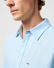 Koszula Elegancka Męska Wrangler SS 1 Pkt Shirt Dream Blue 112352188 W5K0012098
