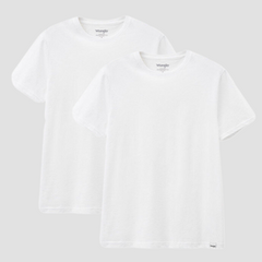 Męskie T-Shirty Koszulki Dwupak Wrangler SS 2 Pack Tee White W7BADH989 112131580