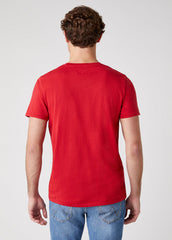 T-Shirt Męski Wrangler SS Sign Off Tee Koszulka Nadruk Logo Scarlet Red W7C07D3UU 112131608