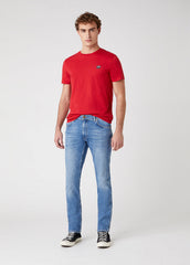 T-Shirt Męski Wrangler SS Sign Off Tee Koszulka Nadruk Logo Scarlet Red W7C07D3UU 112131608